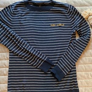Banana Republic navy pinstripe cashmere sweater